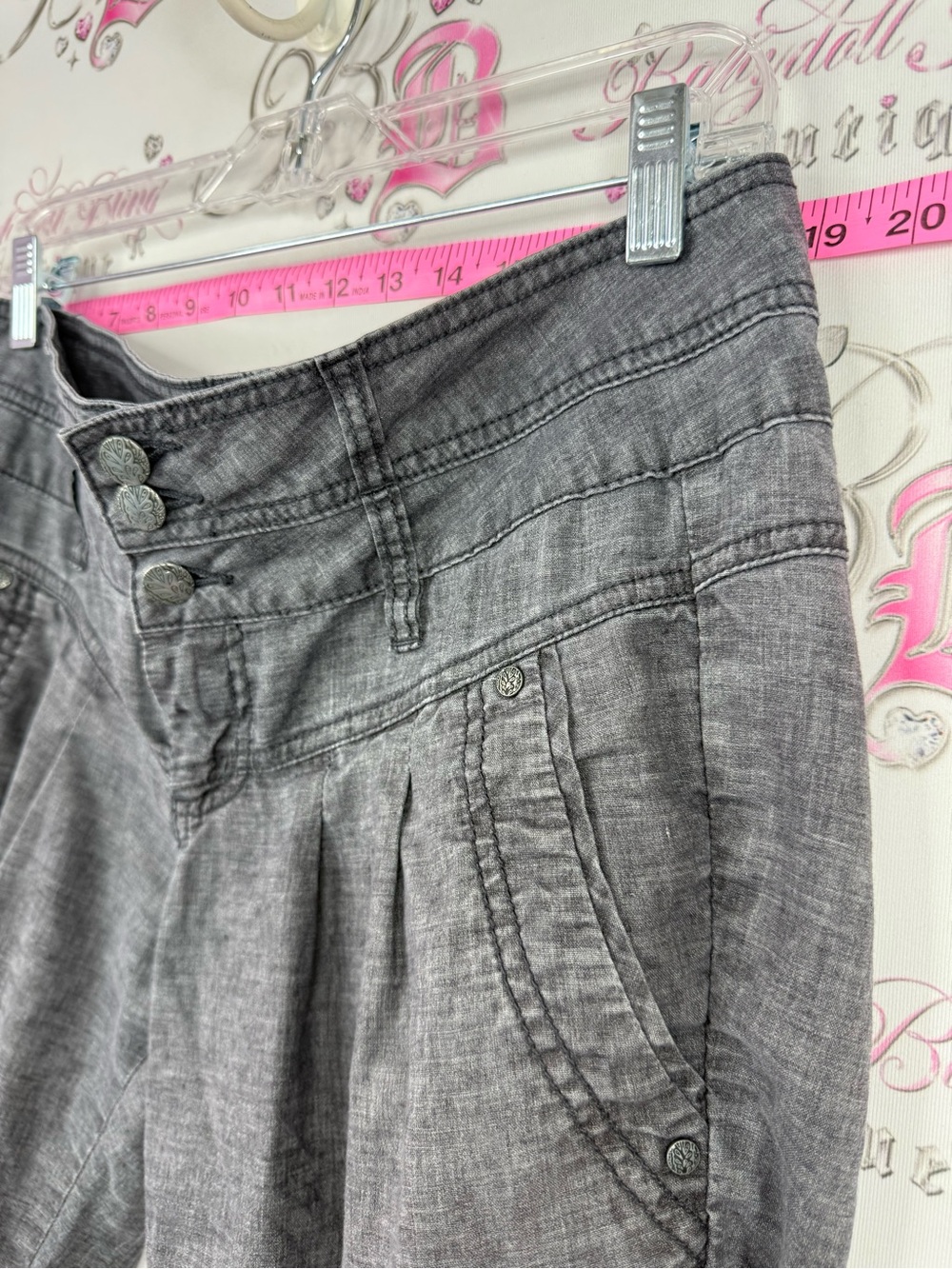 Prana pants hemp Gray Relaxed Track Pants with Triple-Button Waist - Picture 3 of 11